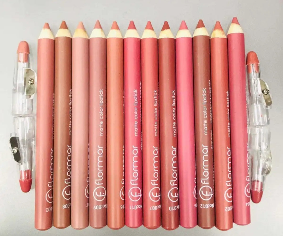 Set of 12/6 Pcs Matte Nude Colors Lip Liners Pigmented Lip Pencils image 3