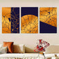 Set Of 3, Abstract Sun Wall Art Photo Canvas Wooden Tile Frame image 0
