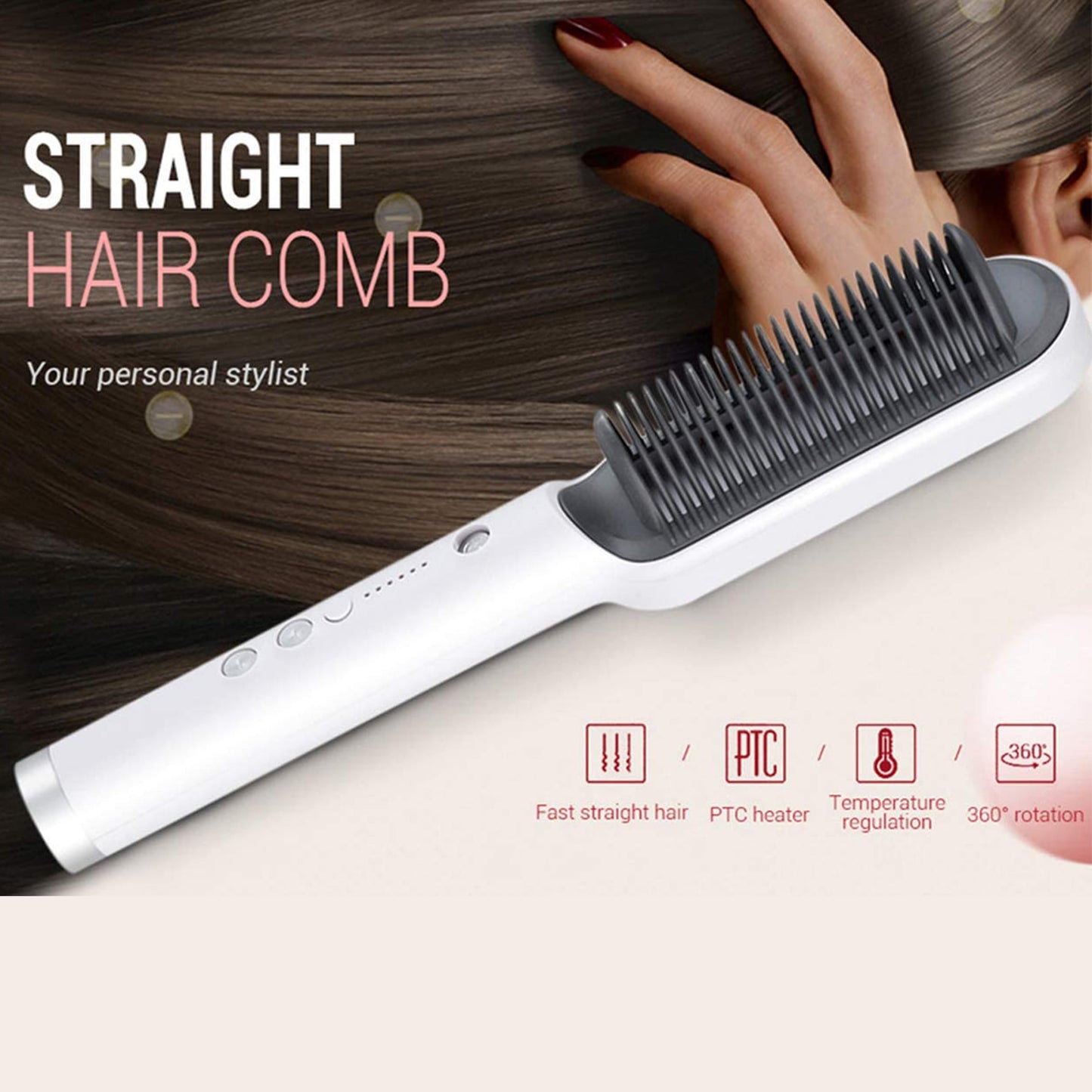 909 Hair Straightener Brush – Fast Heating, Smooth Styling, And Easy-To-Use Design For Quick And Professional Hair Straightening (Random Colors)