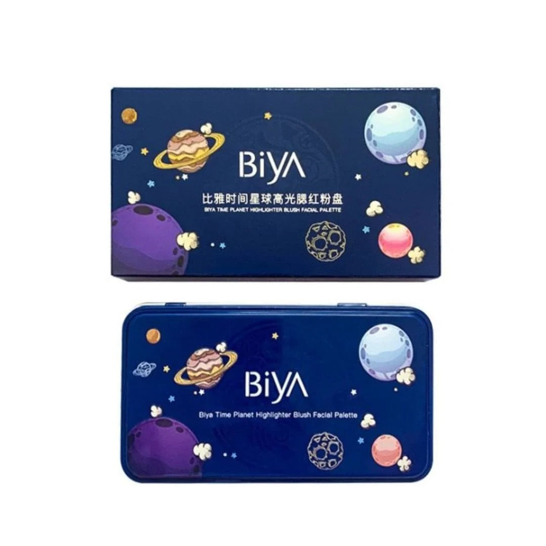 3 in 1 Colors Facial Blush Gradual Powder Blusher Shimmer Highlighter Three-dimensional Brightening Powder Blusher Palette - Biya Korean Highlighter &amp; Blush Palette image 5