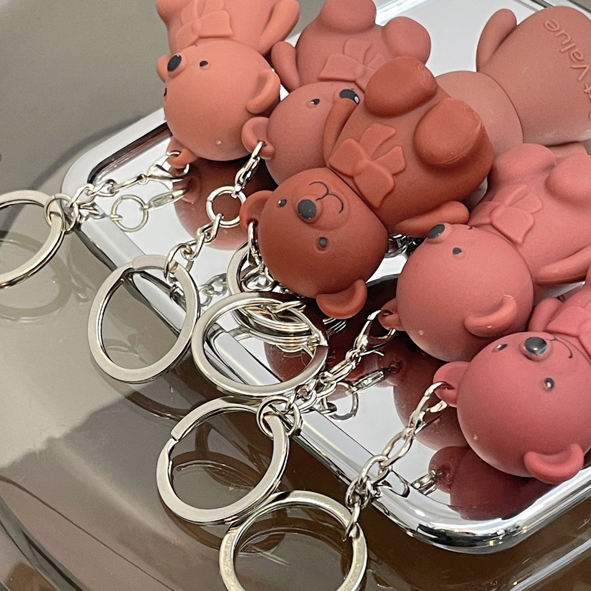6-Piece Cute Bear Keychain Liquid Lipstick Set – Mist Matte Velvet Finish, Moisturizing Lip Stain, Waterproof &amp; Long-Lasting Lip Gloss (6 Colors) image 8