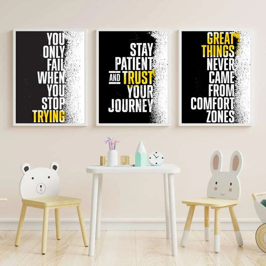 set Of 3 Motivational Quote Frames/ Set of 3 motivational Frame Wall Paintings, For Office Decor image 0