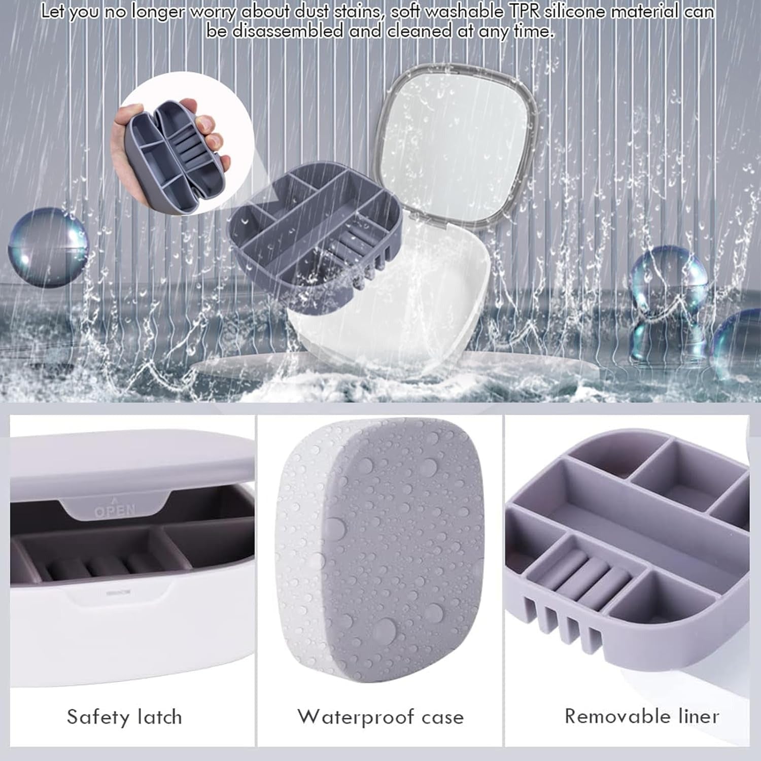 Small Jewellery Box, Jewellery Box, Portable Jewellery Box, Girls' Earrings, Cut Necklace Box, Can Be Placed in the Bag of the Bag at Home (Pink Or Silver Colors) (Random Colors) image 3