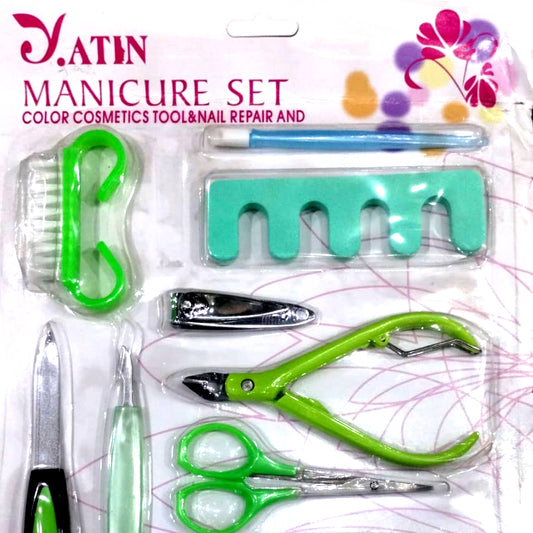 Yatin Professional Manicure Set with Color Cosmetics Tools and Nail Repair Essentials – All-in-One Grooming Kit for Nail Care, Makeup Application, and Nail Treatment – Portable and Durable for Home or Travel Use image 0