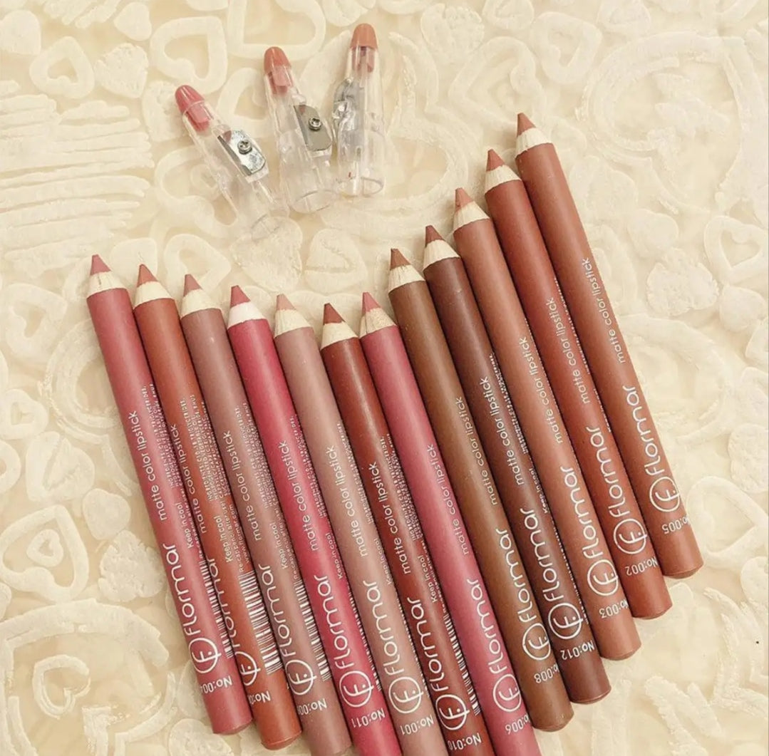 Set of 12/6 Pcs Matte Nude Colors Lip Liners Pigmented Lip Pencils image 1