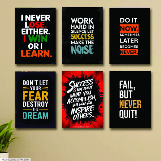 set of 6 Motivational wooden canvas frames for wall decore / sticky phototiles frames image 0