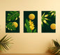 Set Of 3, Abstract Sun Leaf wall Art Photo Canvas wooden Tile Frame image 0