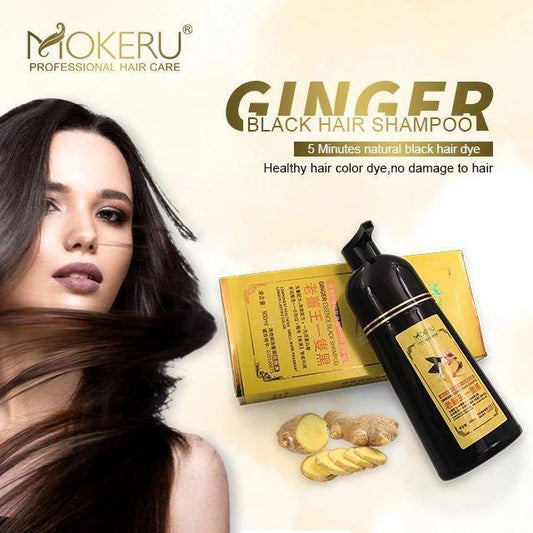 Ginger Extract Black Hair Dye Shampoo [200 ml] | Mokeru Ginger Black Hair Shampoo image 0