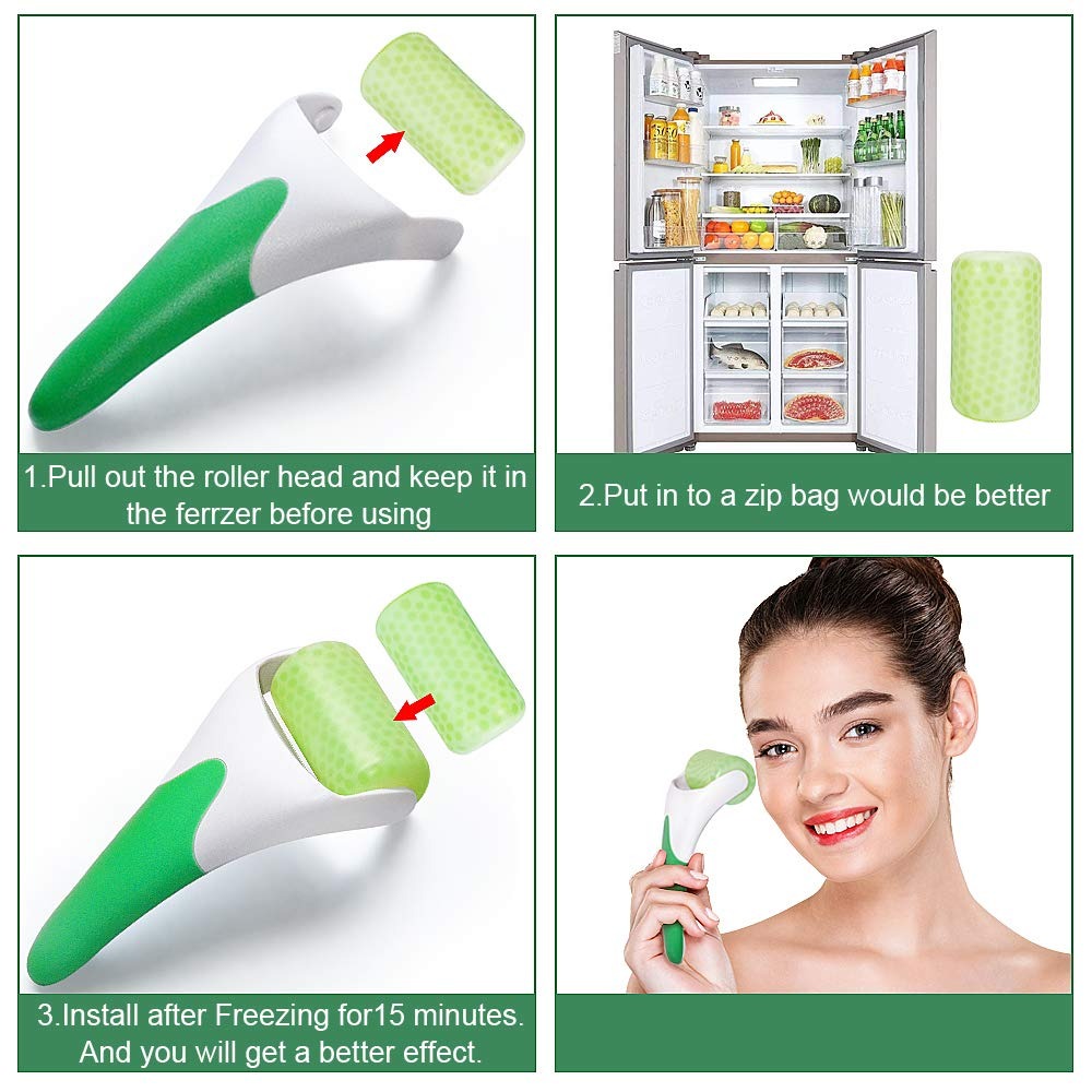 MARZAHAR Ice Roller for Face &amp; Eye Puffiness Relief, Cold Gel Ice Face Roller Massager - Ice Roller Cool Roller For Face Eye Body Facial Shaping Anti Wrinkle Ice Roller Massager Smooth Skin ( Random Color ) image 1