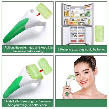 MARZAHAR Ice Roller for Face &amp; Eye Puffiness Relief, Cold Gel Ice Face Roller Massager - Ice Roller Cool Roller For Face Eye Body Facial Shaping Anti Wrinkle Ice Roller Massager Smooth Skin ( Random Color ) image 1