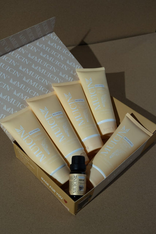 Pack Of 06 MUCIN Rice Extract Light &amp; Bright Facial Kit - 6 Steps - Best Quality Facial Kit For Girls | Facial Kit For Women image 0