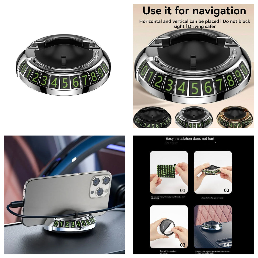 2 in 1 Dashboard Car Phone Holder with Navigation Bracket - 360° Rotation Phone Bracket For Car Use - Random Color image 2