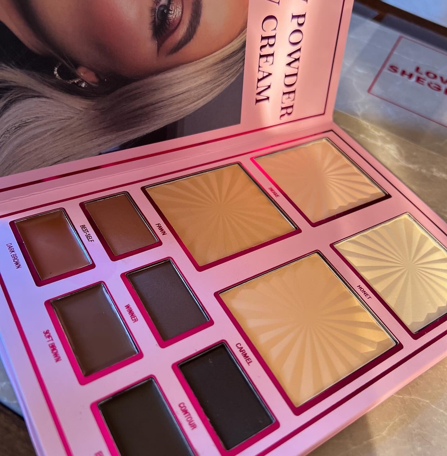 Love Sheglam Makeup Book 5 in 1 Professional Makeup Book Palette – All-in-One Eyeshadow, Eyebrow Powder, Concealer, lipstick , Blusher &amp; Highlighter Kit image 2