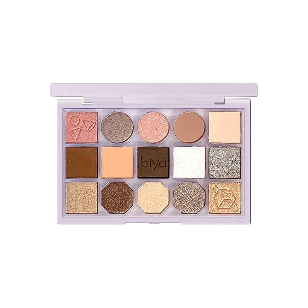 Biya Makeup High Pigmented Eyeshadow Palette Makeup Cosmetics 15 Colors Powder Glitter Eyeshadow Palette image 1