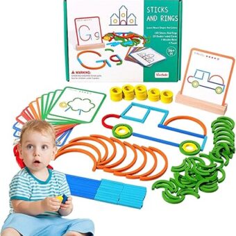 Sticks Blocks Wooden creative sticks and rings