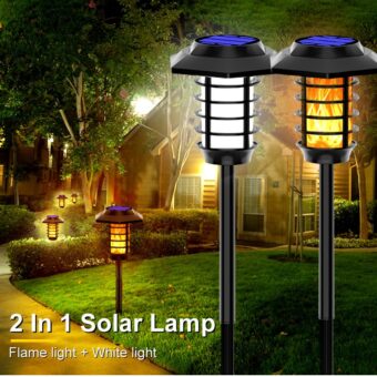 2 in 1 Solar Flame Lamp | Outdoor Led Waterproof Decoration Garden Lawn Light