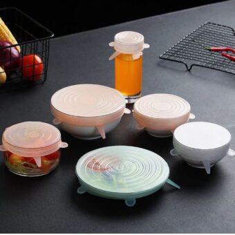Pack Of 6 Silicone Pot Lids Lids Home Necessity  (random color)