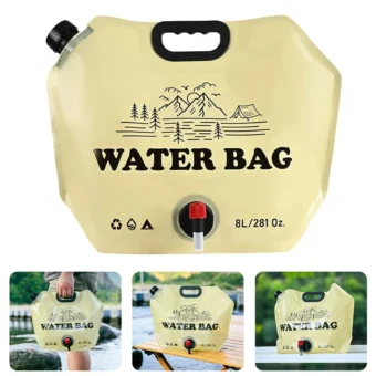 Foldable Water Holder Bag for Outdoor Survival for Travel, Hiking, Camping, Cycling, Fishing, Car Travel - 8 L