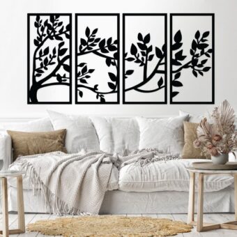 Decorative tree wood wall Art 4 panels D20