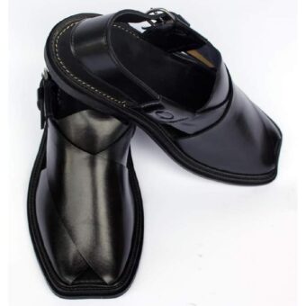 (Black ) Peshawari Traditional Chappal for mens pure leather handemade