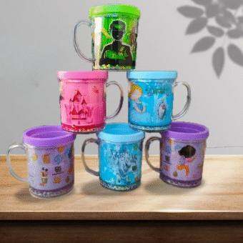 (1 PCs )Kids Glitter Mug (Mix/Random Color/Character)