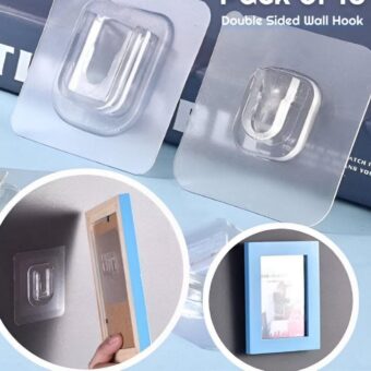 (pack of 10 ) Double Sided Self Adhesive Wall Hooks