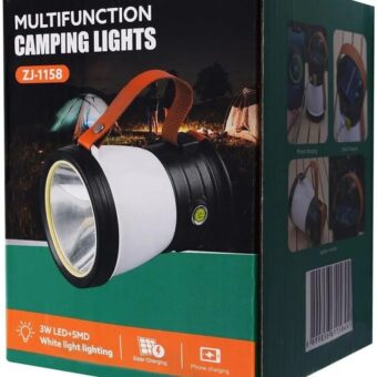 Emergency Light Multifunctional Camping Lantern Lamp, Black and White - ZJ-1158