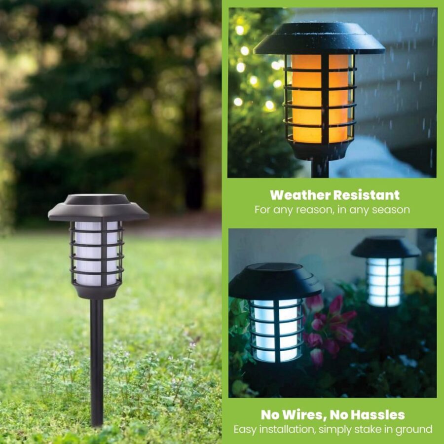 2 in 1 Solar Flame Lamp | Outdoor Led Waterproof Decoration Garden Lawn Light - Image 4