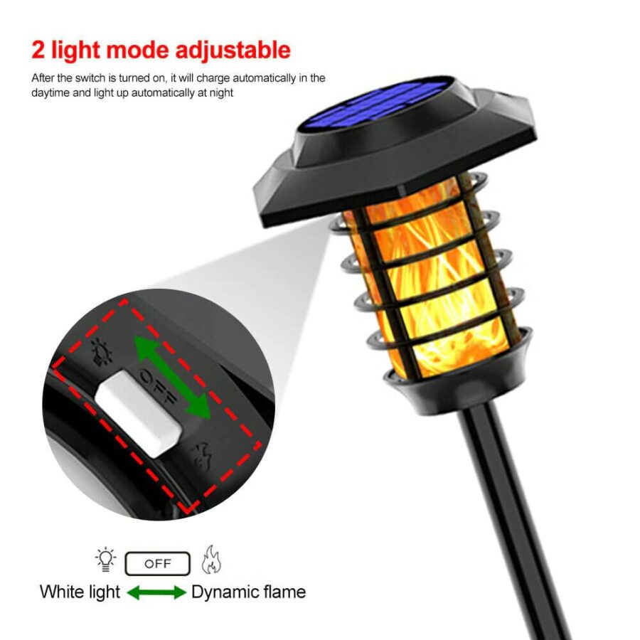 2 in 1 Solar Flame Lamp | Outdoor Led Waterproof Decoration Garden Lawn Light - Image 10