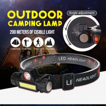 Rechargeable Ip65 Waterproof Headlight With COB Flashlight