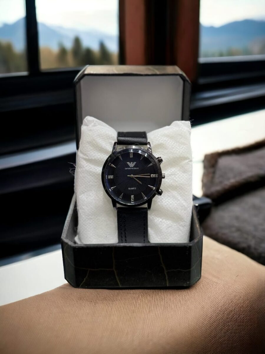 Men's Casual Strap Wrist watch black - (Without Box)