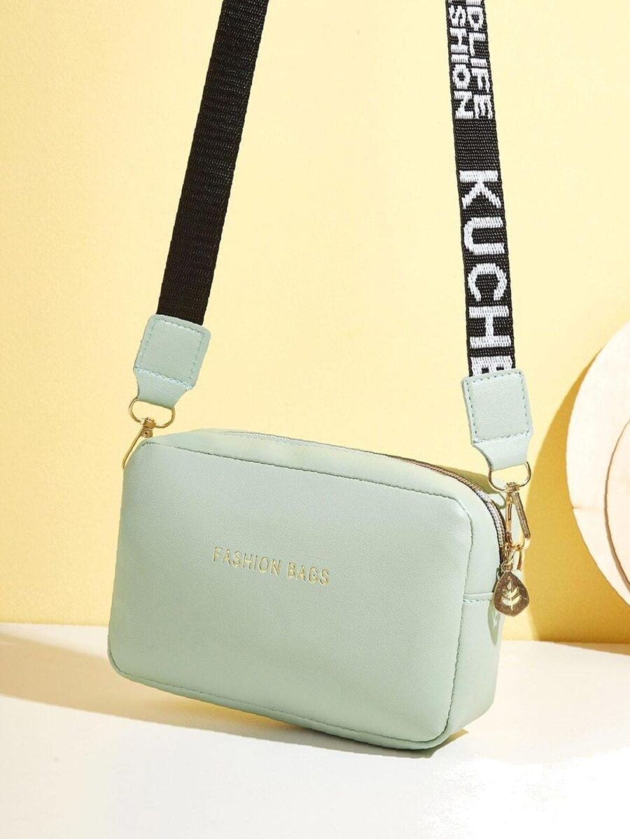 PU Leather  Wide Strap Crossbody Bag Simple Style Small Shoulder Bags for Women - Image 7