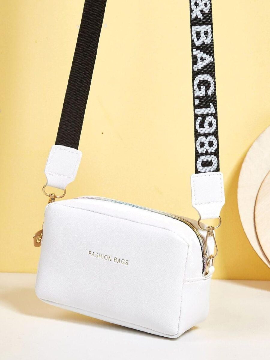 PU Leather  Wide Strap Crossbody Bag Simple Style Small Shoulder Bags for Women - Image 5