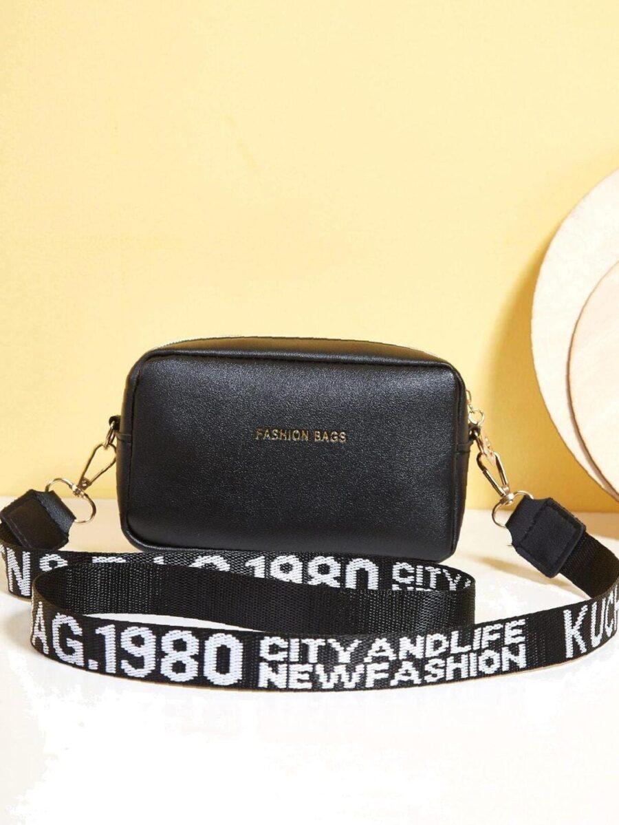 PU Leather  Wide Strap Crossbody Bag Simple Style Small Shoulder Bags for Women - Image 14