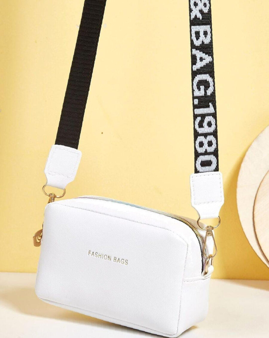 PU Leather  Wide Strap Crossbody Bag Simple Style Small Shoulder Bags for Women - Image 3