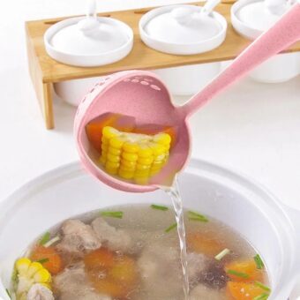 2 In 1 Food strainer Soup Colander spoon - 1 Pc (Random color)