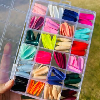 Artificial Nails Pack - 576 Nails with Glue & Stickers