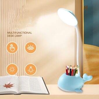 Shark Whale Multi-Functional Cartoon Lovely Desk / Reading Lamp – Blue