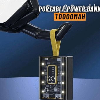 Mini Portable Transparent Power Bank 10,000 mAh (Random color)
