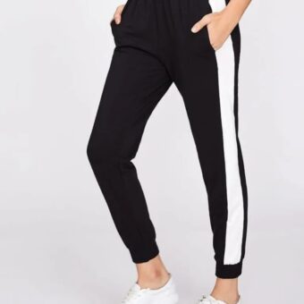 BLACK TROUSER WITH NEON / WHITE STRIPES