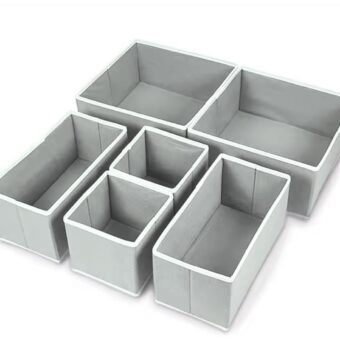 Pack Of 6 Drawer Organizers (Grey)