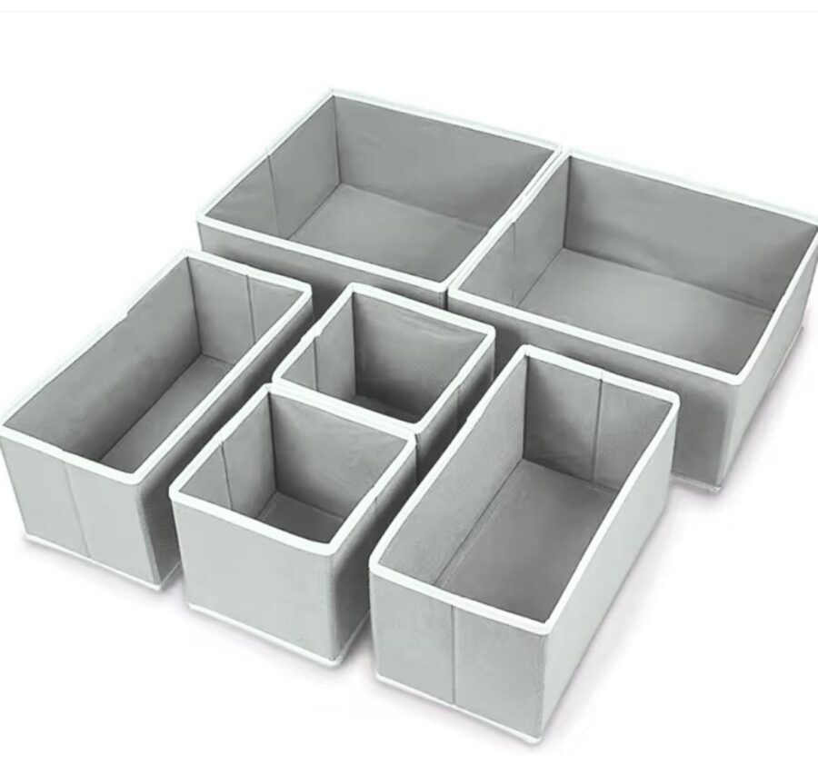 Pack Of 6 Drawer Organizers (Grey)