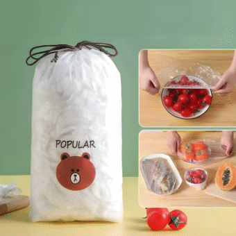 100 Pcs Disposable Food Cover Plastic Shopper Bags