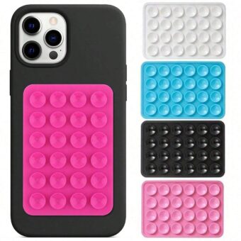 Square Single Side Suction Cups Cell Phone Holder Universal Leather Case Silicone Pad (Random Colour)