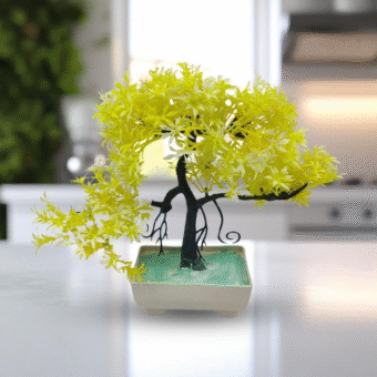Artificial Bonsai Tree yellow Decoration Piece