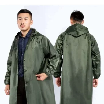 1 Pc Stylish Beautiful Rain Coat Heavy Parachute Rain Coat Waterproof Raincoat Hooded Coat (Random Color)
