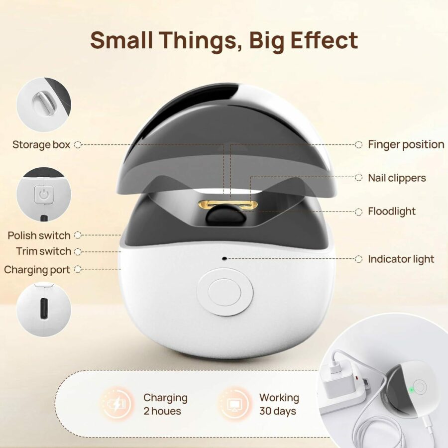 Automatic Electric Nail Clipper Trimmer For Elderly And Children Anti-Splash Home Use Nail Scissors (Random color) - Image 4