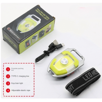 COBA CB 2209 Multi-Function Key-chain: Mountaineering Buckle Lamp, Electronic Lighter, Whistle, Bottle Opener, Sensor, Magnet, Indicator Light, Type-C Interface
