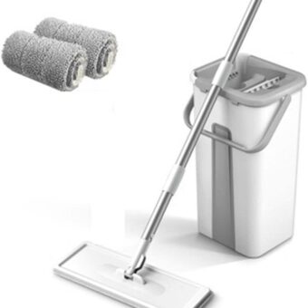 Mop Floor Squeeze Mop with Bucket – Hardwood & Wood Floor Rotary Scrubbing Mop for Easy Household Cleaning ( Random Color )