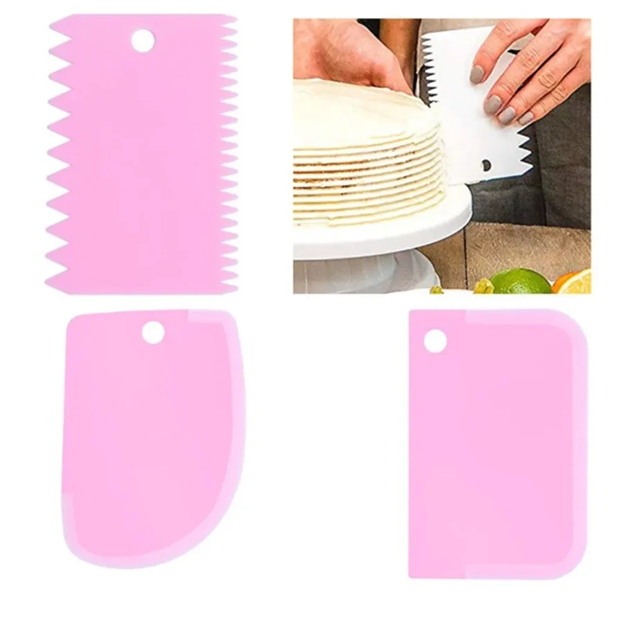 3PCS/Set DIY Cake Cream Scraper Set Cake Decorating Tools Multifunctional Irregular Teeth Edge Kitchen Baking Tool(Pack of 3) - Image 5